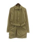 ハムネット HAMNETT スプリングコート ステンカラー アウター ミドル 比翼ボタン ベルト付き M ベージュ /XZ ■GY01