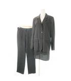 アニエスベー agnes b. ヴィンテージ セットアップ スーツ 3点セット ジャケット スカート パンツ ストライプ 2 M 黒 ブラック /CK1 ■GY44