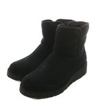 アグ UGG クリスティン KRISTIN ムートンブーツ ショート レザー ロゴ US6.5 23.5cm 黒 ブラック 1012497 /XZ ■GY19