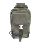 ポーター PORTER 吉田カバン × サックスバー SAC'S BAR ボディバッグ ファブリック レザー 光沢感 ロゴ グレー /MN17 ■GY01