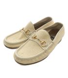 グッチ GUCCI オールドグッチ ローファー スリッポン ホースビット ゴールド金具 6.5 25.5cm ベージュ /XZ ■GY19