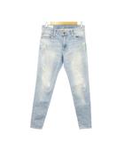 ビッグジョン Big John デニムパンツ テーパード ダメージ加工 ペイント加工 28 青 ブルー MMM134J  /AH12 ■GY12