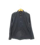 バーバリーブラックレーベル BURBERRY BLACK LABEL 長袖シャツ ホース刺繍 コットン エポレット 2 M 紺 ネイビー /AH7 ■GY12