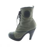 ヴィヴィアンウエストウッド Vivienne Westwood ショートブーツ ハイヒール ロゴ オーブ レースアップ M 23-23.5cm カーキ ■GY19 /MQ