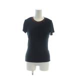 グッチ GUCCI Tシャツ カットソー 半袖 リボン シェリーライン ロゴ 薄手 XS 紺 ネイビー ■GY19 /MQ