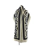 マークジェイコブス MARC JACOBS 大判ストール マフラー ロゴ 白 ホワイト 黒 ブラック ■GY19 /MQ