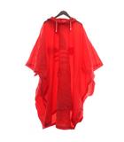 アディダス adidas デサント製 ヴィンテージ レインウェア レインポンチョ マント ケープ ナイロン フード ロゴ プリント 94-5 L 赤 レッド /XZ ■GY44