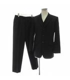 ポールスミス PAUL SMITH LESSONA レッソーナ生地 スーツ セットアップ 3ピース テーラードジャケット シングル 3B 背抜き 肩パッド サイドベンツ パンツ スラックス ベスト ウール M 紺 ネイビー /XZ ■GY44