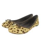 トリーバーチ TORY BURCH CHELSEA BALLET PRINT HAIRCALF バレエシューズ ハラコ リボン レオパード ヒョウ柄 6.5 23.5cm 茶 ブラウン 31138211 /AO15 ■GY44