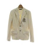 ラルフローレン RALPH LAUREN テーラードジャケット ブレザー 2 白 ホワイト 銀色ボタン ワッペン 2B センターベント WMBLJKTS5U00056 /PP ■GY01