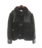 エルメス HERMES 23AW ムートンコート ダッフルコート ジャケット H363720HH8 ラムレザー ショート セリエボタン 羊革 子羊 トグルボタン 48 M 濃茶 ダークブラウン /KW ■GY20