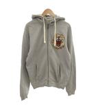 ハイドロゲン HYDROGEN パーカー フーディ XL グレー 長袖 ライオン刺繍 ジップアップ /FF ■GY44