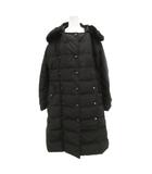 マックスマーラ ウィークエンドライン MAX MARA WEEKEND LINE 中綿コート 42 ミドル丈 ラビットファー フラップボタン 黒 ブラック /JS ■GY19