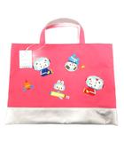 ファミリア Familiar タグ付き トートバッグ スペース アップリケ ワッペン ピンク /JS ■GY19