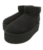 エミュー emu Australia stinger micro flatform タグ付き ムートンブーツ 厚底 スエード 24cm 黒 ブラック /JS ■GY19