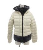 デュベティカ DUVETICA ダウンジャケット ブルゾン 40 白 ホワイト 紺 ネイビー フルジップ フード付き /FF ■GY19