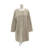 Sマックスマーラ 'S Max Mara ノーカラーコート ツイード ひざ丈 42 ベージュ /FF ■GY19