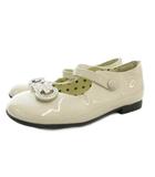 グッチ GUCCI バレエシューズ フラット エナメル パテントレザー 26 クリスタル装飾 ロゴ 白 ホワイト /GV ■GY19