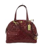 コーチ COACH ペイトン オプアート サッチェル ハンドバッグ ショルダー 2WAY ボルドー ロゴチャーム付き /FF