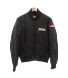  シンプソン SIMPSON ナイロン中綿ブルゾン ジャケット ジップアップ ロゴ 裏フリース M 黒 ブラック /GV ■GY01