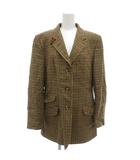 バーバリーズ Burberrys ヴィンテージ テーラードジャケット シングル 3B 総裏地 センターベント ウール 千鳥格子柄 エルボーパッチ 茶 ブラウン /GV ■GY03