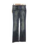 ディーゼル DIESEL タグ付き CHEROCK フレアデニムパンツ ブーツカット ダメージ加工 ボタンフライ ストレッチ W24 L32 インディゴブルー /GV ■GY03