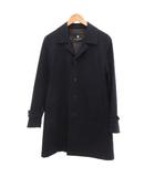 ステンカラーコート 裏地チェック柄 ツイル M 紺 ネイビー /JS ■GY19