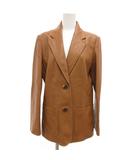 バーバリー ロンドン BURBERRY LONDON テーラードジャケット ラムレザー 裏地ノバチェック 40 茶 ブラウン /JS ■GY19