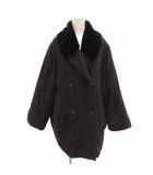 マックスマーラ ウィークエンドライン MAX MARA WEEKEND LINE ヴィンテージ 中綿コート エコファー ダブル 42 黒 ブラック /JS ■GY19 ☆AA★