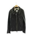 バッファロー ボブス Buffalo Bobs ライダースジャケット ゴートレザー 革ジャン 上着 黒 ブラック 長袖 リブニット切替 フラップポケット MFP5410 /PP ■GY01