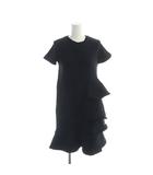 マルニ MARNI M01043 24SS Frill Dress ワンピース ロング フリル 半袖 12 黒 ブラック ■GY44 /MQ
