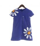 マルニ MARNI 23SS ロングワンピース フレンチスリーブ ロゴ スパンコール 8 青 ブルー ■GY44 /MQ