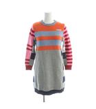 マルニ MARNI M00906 23AW ニットワンピース 長袖 ボーダー柄 ロゴ 10 マルチカラー ■GY44 /MQ