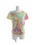 レオナール LEONARD カットソー 半袖 ロゴ ペイズリー柄 総柄 LL マルチカラー ■GY44 /MQ