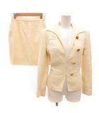 ヴァレンティノ ガラヴァーニ VALENTINO GARAVANI ヴィンテージ セットアップ ジャケット スカート 金色ボタン イタリア製 6 アイボリー /JS ■GY42