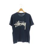 ステューシー STUSSY Tシャツ カットソー ロゴプリント S ネイビー ホワイト /ES ■GY01