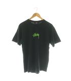 ステューシー STUSSY Tシャツ カットソー ロゴ M ブラック グリーン /DF ■GY01