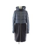 ヘルノ HERNO ウールコンビダウンコート ドッキング 切り替えデザイン フーディー 38 ネイビー 紺色 長袖 ロング丈 /PP ■GY19