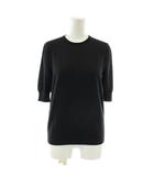 セリーヌ CELINE ニット カットソー カシミヤ 半袖 クルーネック S 黒 ブラック /XZ ■GY19