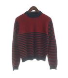 ルイヴィトン LOUIS VUITTON ニット セーター 長袖 カシミヤ ウール混 モノグラム M 黒 ブラック 赤 レッド FJKL08XZN /MW ■GY18