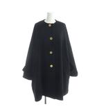 トラディショナルウェザーウェア Traditional Weatherwear Spick&Span 別注 24AW MALTON N/C メルトンウール ノーカラーコート ロング 金ボタン 34 黒 ブラック ■GY18 /MQ