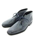 トッズ TOD'S チャッカブーツ レザー プレーントゥ レースアップ 7 26㎝ 紺 ネイビー /XZ ■GY19