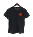 モンクレール MONCLER MAGLIA SCOLLO A V Tシャツ カットソー 半袖 Vネック ロゴ ワッペン S 紺 ネイビー E10918101200 8390T /XZ ■GY19