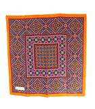 イヴサンローラン YVES SAINT LAURENT スカーフ ストール ロゴ 総柄 シルク マルチカラー 茶 ブラウン 黄色 イエロー /SS ■OS ■GY19