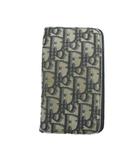 クリスチャンディオール Christian Dior スマホケース iPhoneケース X/XS トロッター柄 キャンバス 紺 ネイビー ベージュ ■GY19 /MQ