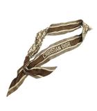 クリスチャンディオール Christian Dior 15DOB106I600 ミッツァ リボンスカーフ トロッター柄 ストール ロゴ 絹 シルク 茶 ブラウン ■GY19 /MQ