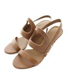 マックスマーラ MAX MARA サンダル レザー オープントゥ ピンヒール ストラップ 36.5 23.5㎝ 茶色 ブラウン /XZ ■GY19