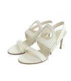 マックスマーラ MAX MARA サンダル ハイヒール レザー ロゴ 36.5 23.5cm 白 ホワイト ■GY19 /MQ