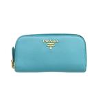 プラダ PRADA 1M0604 6連 キーケース サフィアーノレザー ラウンドファスナー ロゴ 青 ブルー ■GY19 /MQ ■OH