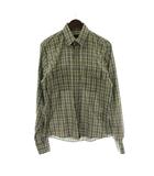 プラダ PRADA ボタンダウン シャツ 40 黄 イエロー マルチカラー チェック 長袖 /PP ■GY44